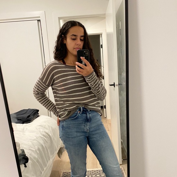 Vince - Striped Linen Top - Picture 1 of 2